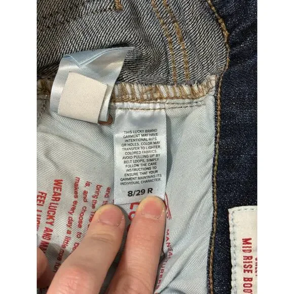 Lucky Brand Sweet Mid Rise Bootcut Jeans Women's Size 8/29R Blue Dark Wash Denim - Picture 7 of 11